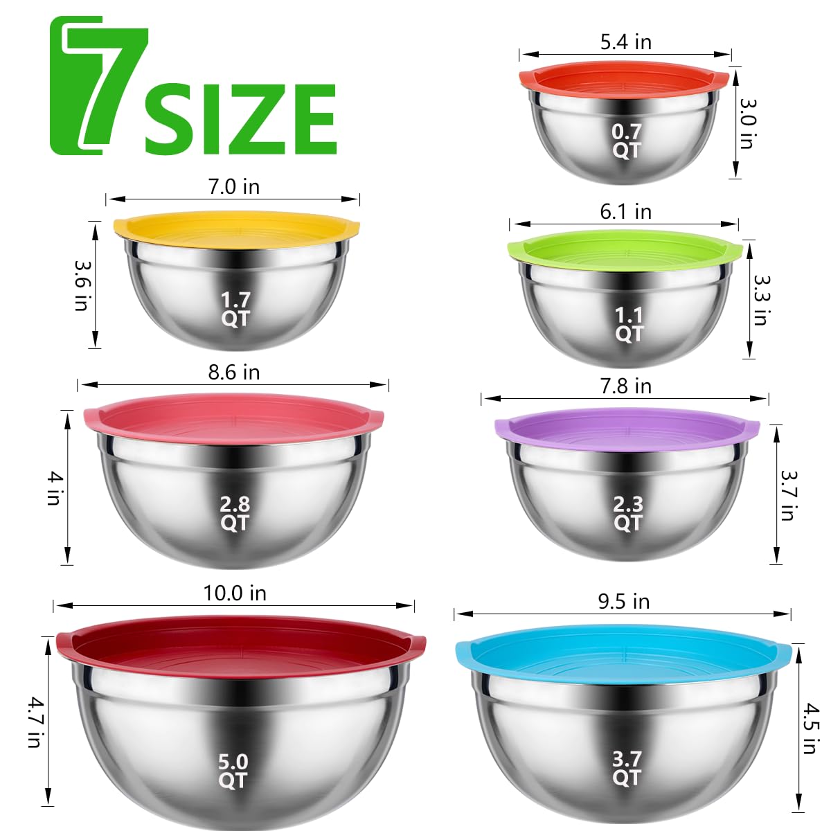 Amazon | Leidawn キッチン用蓋付きミキシングボウル - 25個セット